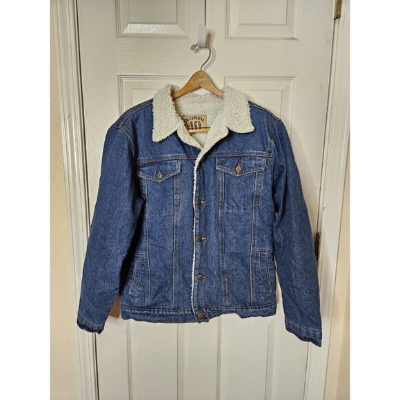 North 40 Sherpa Lined Denim Truckers Jacket Men's Medium Cowboy Western - Picture 1 of 9
